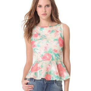 Alice + Olivia Sequin Peplum Top